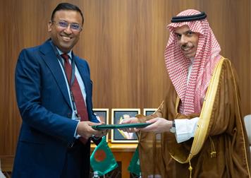سمو ولي العهد يتلقى رسالة خطية من رئيس وزراء جمهورية بنغلاديش الشعبية