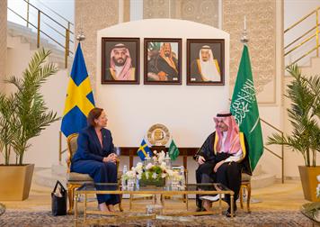 سمو وزير الخارجية يستقبل وزيرة خارجية مملكة السويد